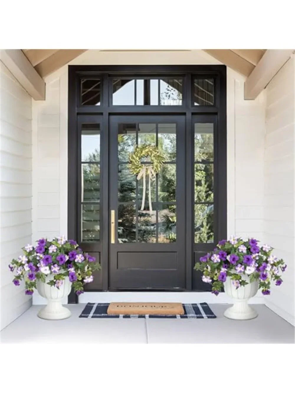 Artificial Morning Glory Flowers UV Resistant Outdoor Hanging Faux Petunia